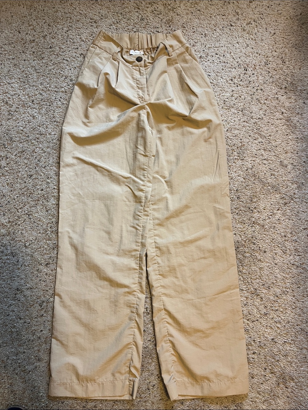 Misses Topshop Casual Beige Cotton Trousers